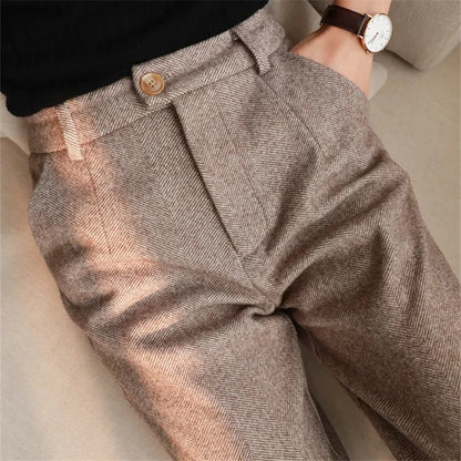 Woolen Pants Women'S Harem Pencil Pants 